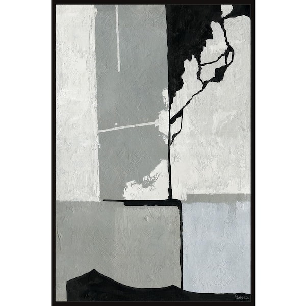 Unbranded "Hanging On" by Parvez Taj Floater Framed Canvas Abstract Art Print 18 in. x 12 in.