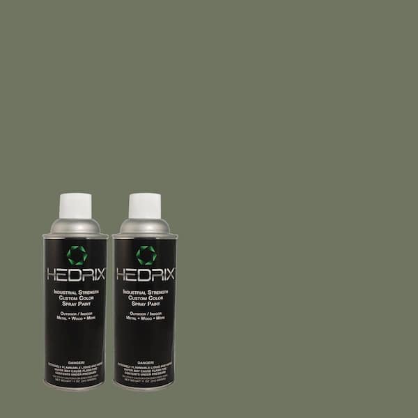 Hedrix 11 oz. Match of 3B56-6 Brackish Green Flat Custom Spray Paint (2-Pack)