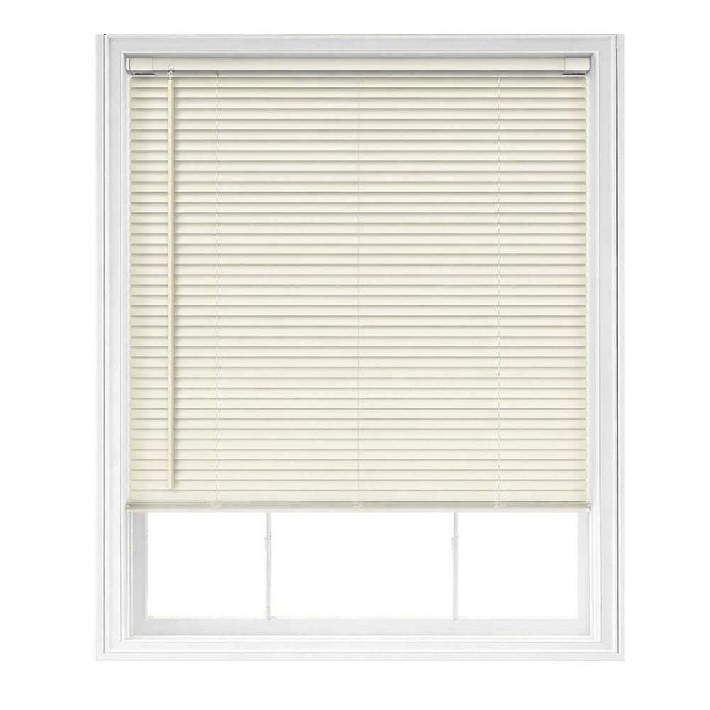Cream Cordless Light Filtering No Drill Horizontal Vinyl Blinds