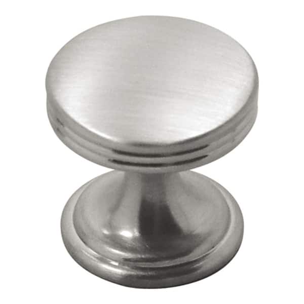 HICKORY HARDWARE American Diner Collection 1 in. Dia Satin Nickel Finish Cabinet Door and Drawer Knob (10-Pack)