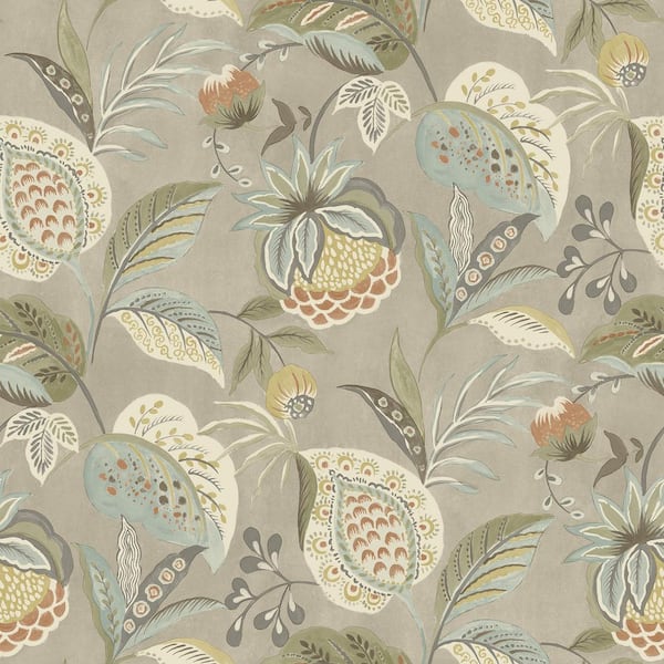 Chesapeake Bohemian Jacobean Neutral Prepasted Non Woven Wallpaper 3125 ...