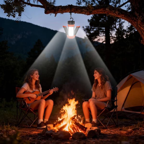 5V 2179 Lumens LED Camping Work Light with 3 Lamp Heads, Portable Tripod Light for Work