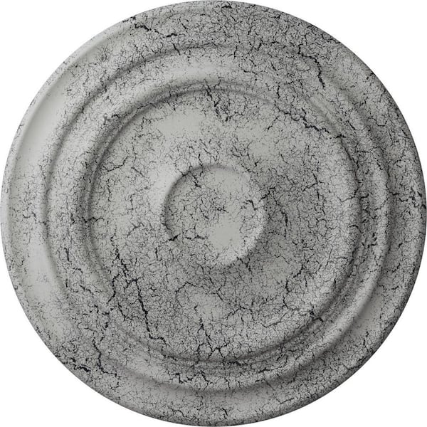 Ekena Millwork 1-1/2 in. x 32-5/8 in. x 32-5/8 in. Polyurethane Giana Ceiling Medallion, Ultra Pure White Crackle