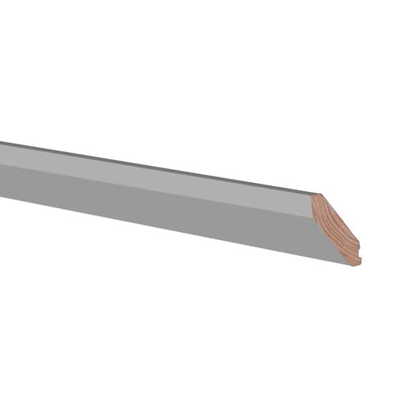 Home Decorators Collection 96 in. W x 1.875 in. D x 2.625 in. H Solid Wood Kitchen Cabinet Angle Crown Molding in Pearl Gray
