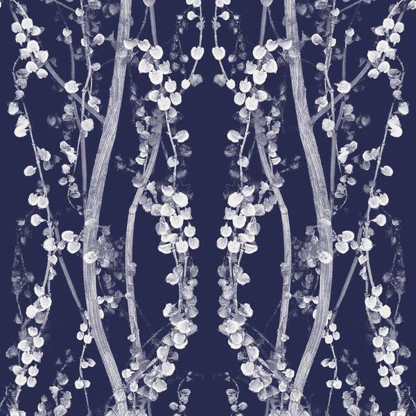 Tempaper Mystery Blue Branches Wallpaper