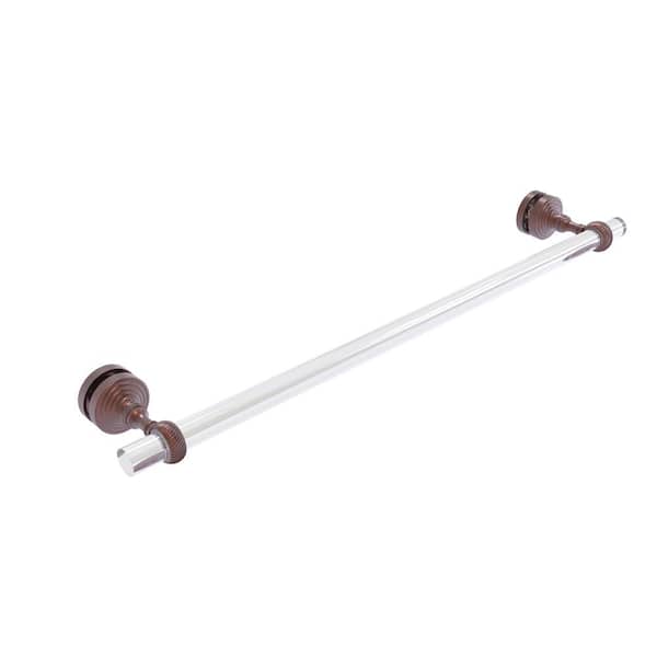 Allied Brass Pacific Grove Collection 24 in. Over-the-Door Single Towel Bar in Antique Copper with Twisted Accents