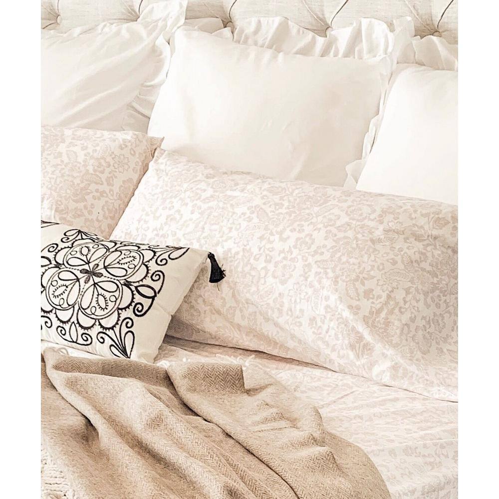 Mae Pink Floral Cotton Percale Queen Sheet Set