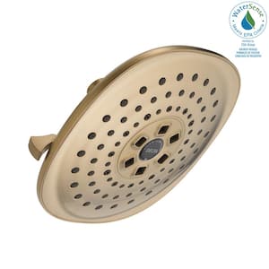 3-Spray Patterns 1.75 GPM 7.75 in. Wall Mount Fixed Shower Head with H2Okinetic in Champagne Bronze