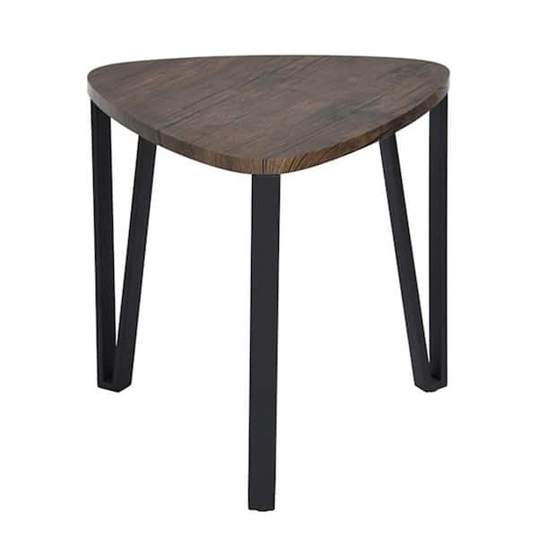 wetiny 21 in. Black Small Triangle Wood Coffee Table with 3 Pieces