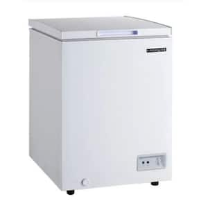 23 in. Wide 3.5 cu. ft. Freezer with Manual Defrost Chest Freezer Easy Drain in White Garage Ready