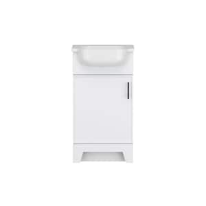 Burgess 18.5 in. W x 16.25 in. D x 35.5 in. H Single Sink Bath Vanity in White with White Cultured Marble Top