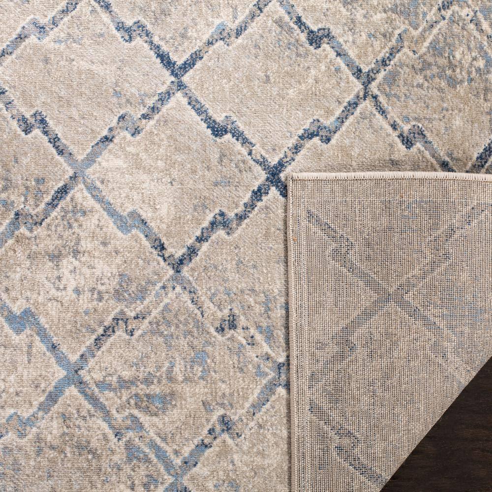 Gray and Blue 8' x 10' Synthetic Rectangular Area Rug