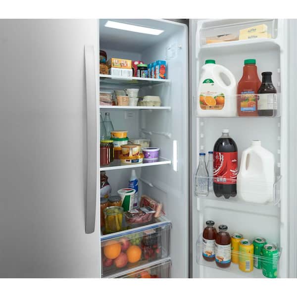 36 in. 26 cu. ft. Standard Depth Side-by-Side Refrigerator in Stainless Steel with CrispSeal Crispers