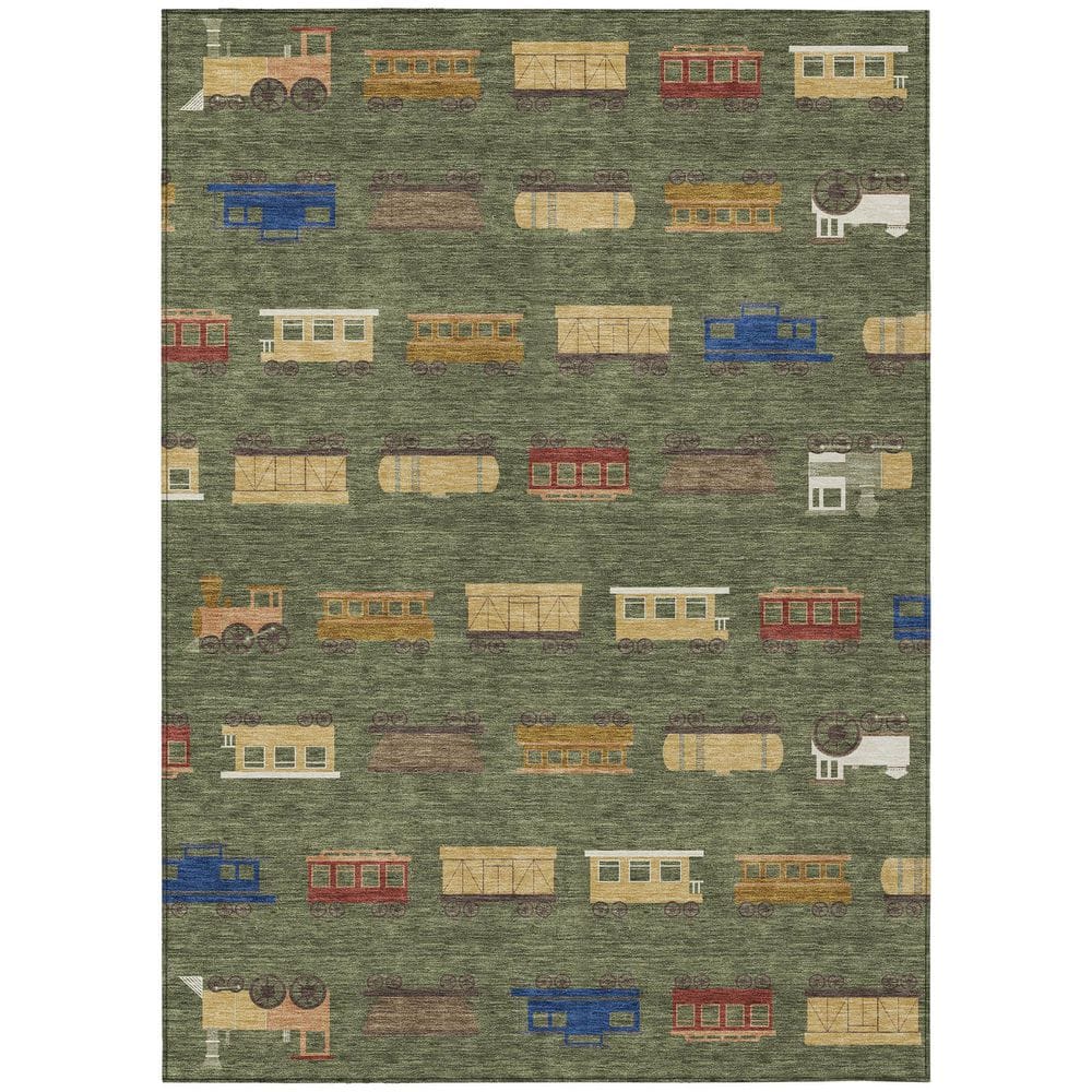 Chantille Machine Washable Indoor/Outdoor Abstract ACN2621 Olive 9 ft. x 12 ft. Area Rug price history on PriceWatchPro