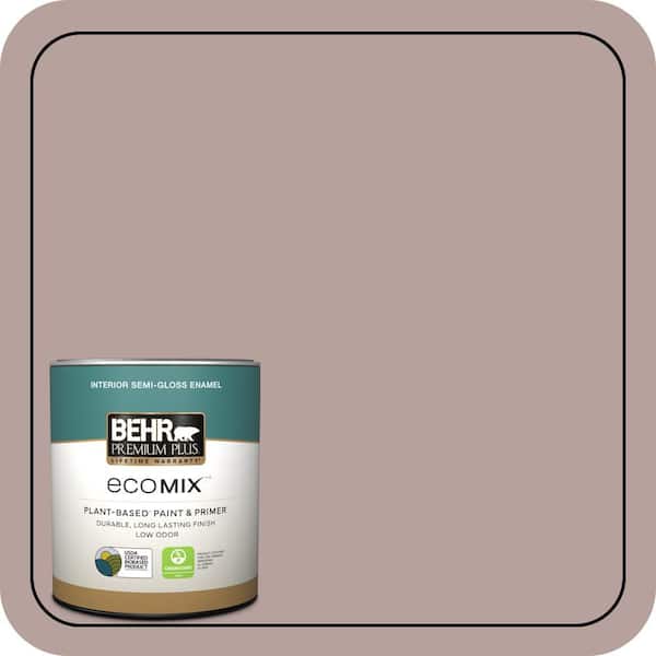 1 qt. #N130-4 Plum Taupe Semi-Gloss Enamel EcoMix Plant-Based Interior Paint & Primer