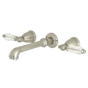 Wilshire 2-Handle Wall Mount Bathroom Faucet in Brushed Nickel