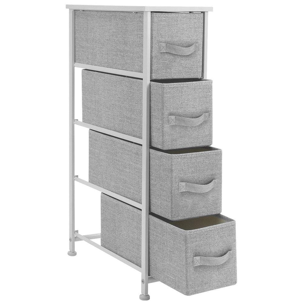 Farmhouse White 4-Drawer Vertical Nursery Dresser with Soft Close