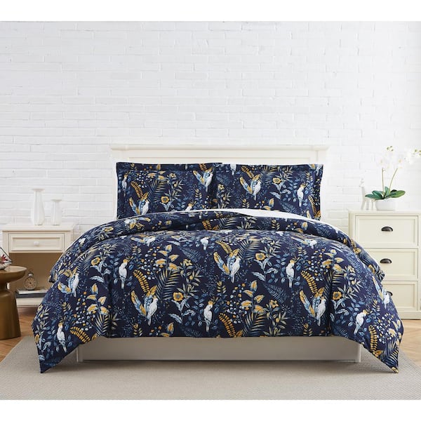 Southshore Fine Linens Paradise 3-Piece Blue Full/Queen Cotton Duvet Cover Set