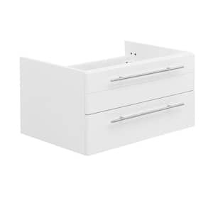 Lucera 30 in. W Wall Hung Bath Vanity Cabinet Only in White