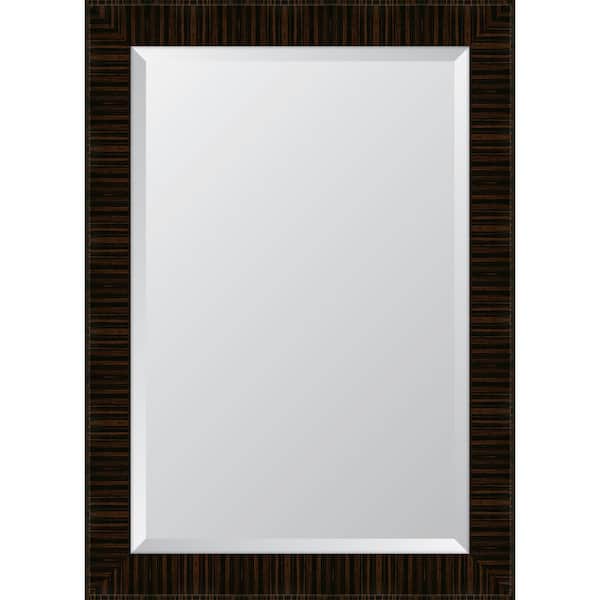 Melissa Van Hise Medium Rectangle Brown Beveled Glass Contemporary Mirror (31 in. H x 43 in. W)