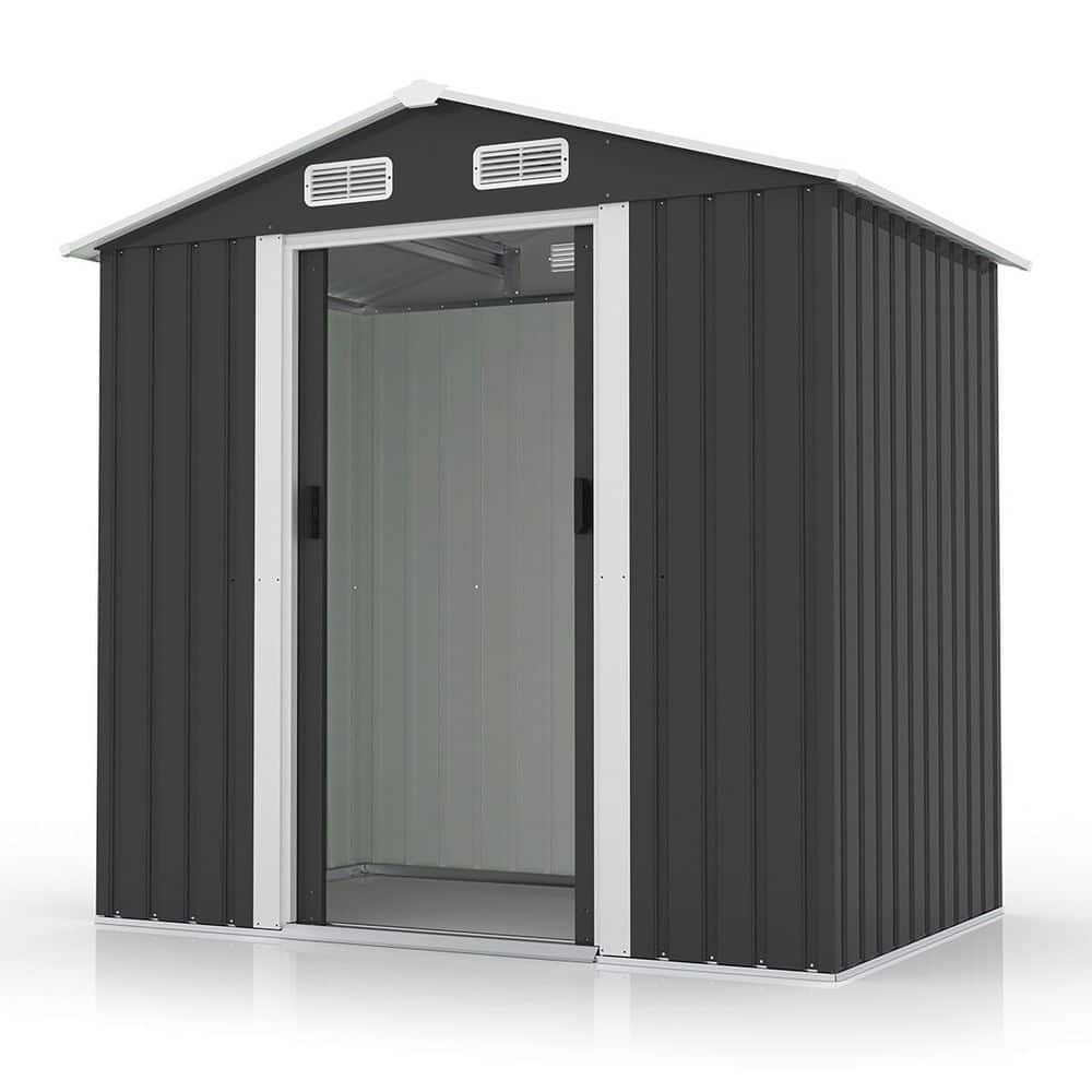 6 ft. W x 4 ft. D Metal Garden Storage Shed with Sliding Door (24 sq. ft. ) price history on PriceWatchPro