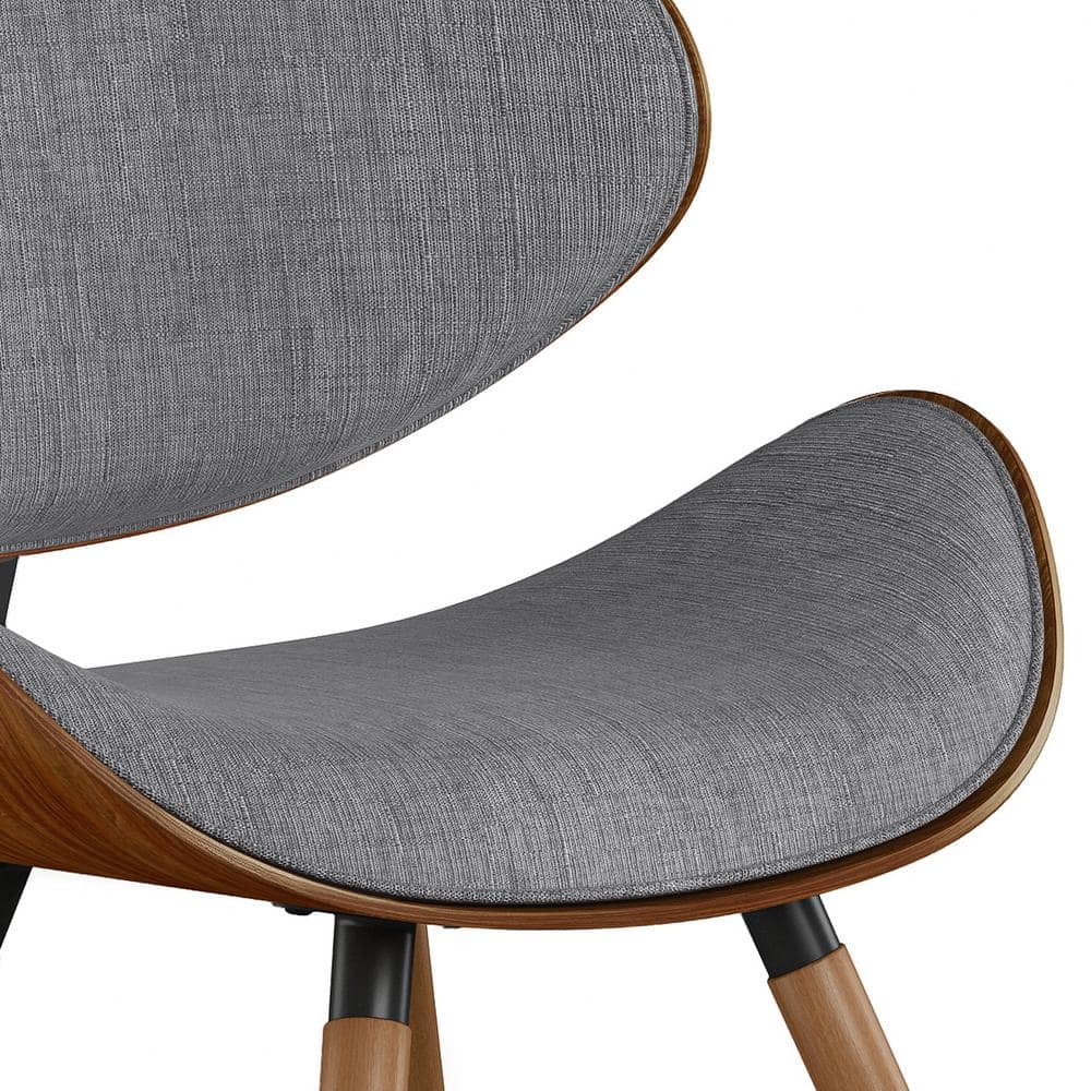 Gray Linen Upholstered Mid-Century Modern Side Chair