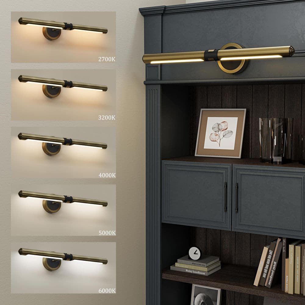 24 in. 1-Light Pure Copper Wall Mounted Picture Light Modern 5CCT LED Wall Light Display Artwork Vanity Light price history on PriceWatchPro