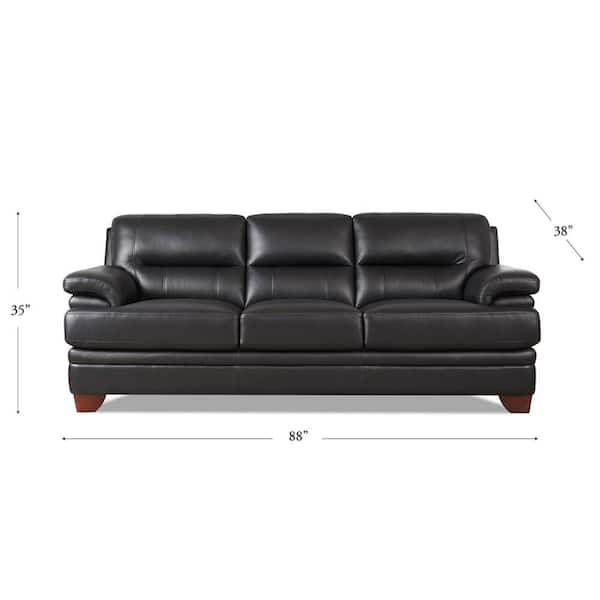 Hydeline Luxor 88 in. Flared Arm Top Grain Leather Rectangle 3