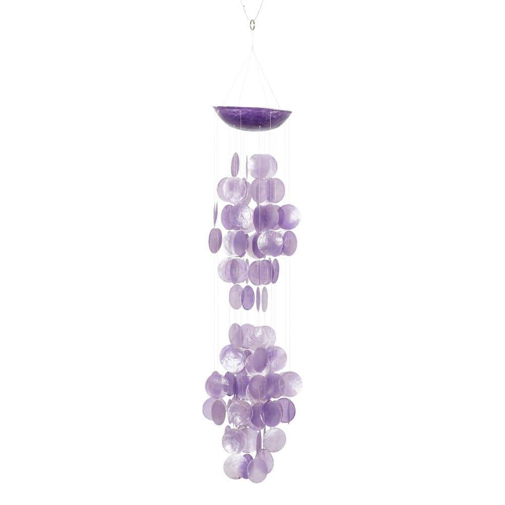 27" Purple Capiz Shell Waterfall Wind Chime