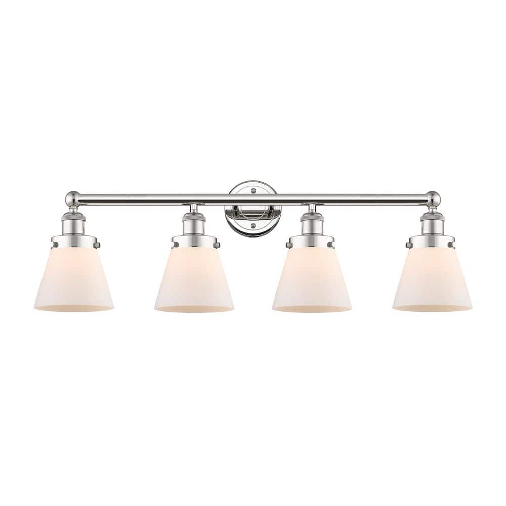Cone 33.5 in. 4-Light Polished Nickel Vanity Light with Glass Shade price history on PriceWatchPro