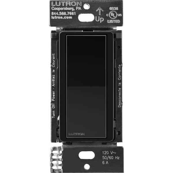 Lutron Claro Smart Accessory Switch, only for use with Diva Smart Dimmer Switch/Claro Smart Switch, Black (DVRF-AS-BL)