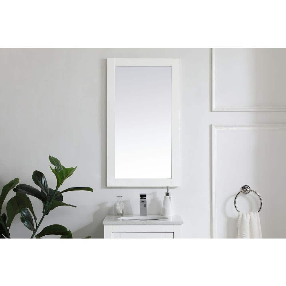 White Rectangular MDF Bathroom Vanity Mirror