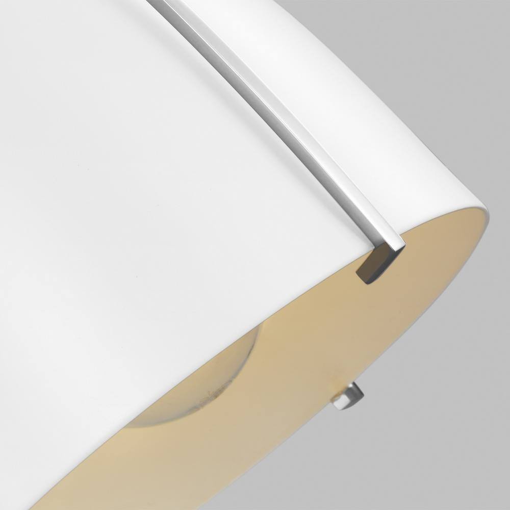 Chrome and Matte White Steel Single Bath Sconce