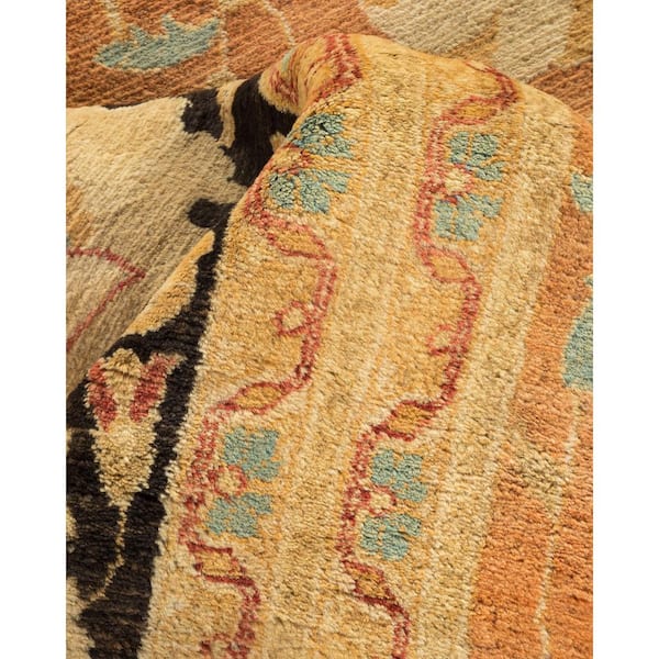 Mogul Brown 12 ft. x 18 ft. Oriental Wool Indoor Area Rug