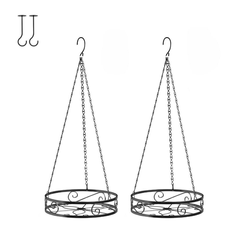 2-Pack Black Metal Hanging Planters for Indoor Plants-Heavy Duty Plant Hanger with 3 Chains and Hooks price history on PriceWatchPro