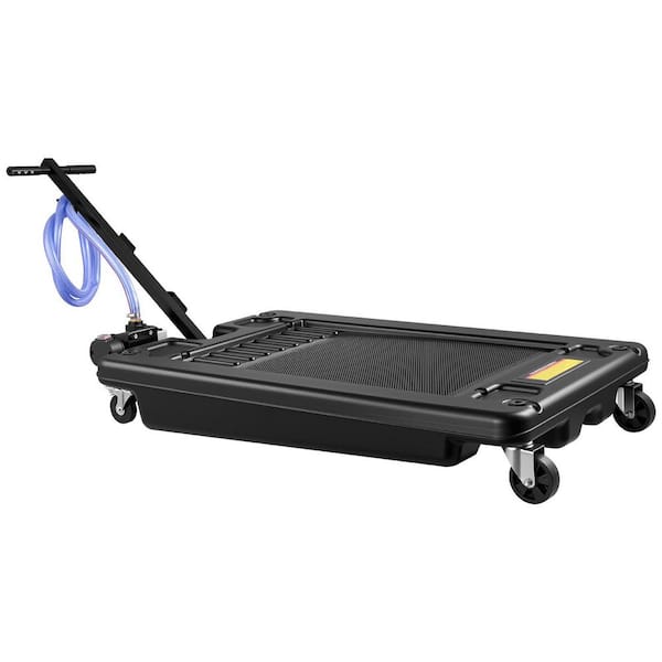 17 gal. Low Profile Oil Drain Pan, Includes 7.2 ft. Hose, with Electric Pump, Rolling Design, Leak-Resistant and Durable