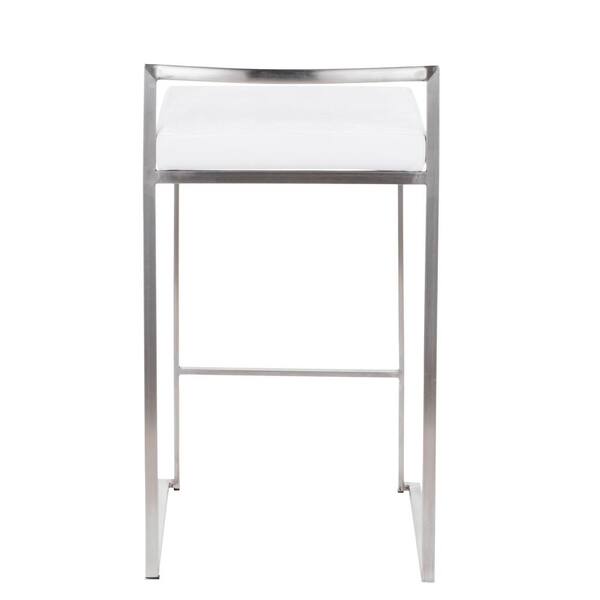 Lumisource Fuji 26 in. Stainless Steel Stackable Counter Stool 