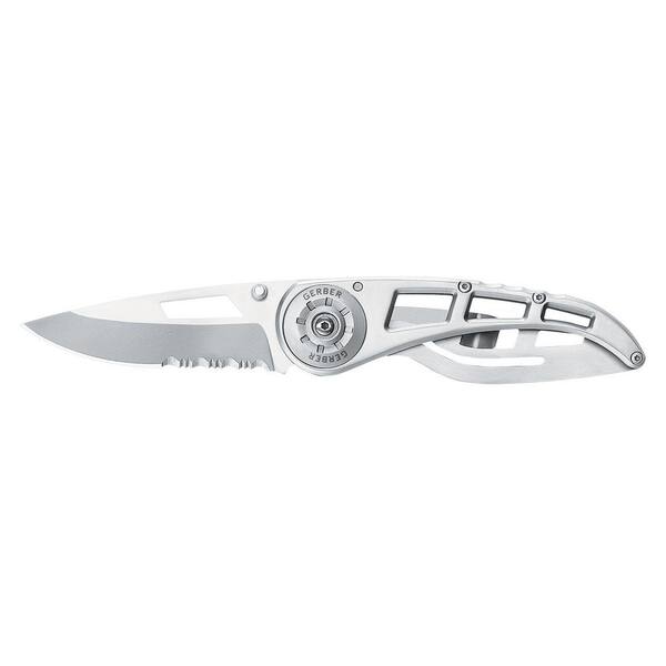 3 in. Stainless Steel Partially Serrated Drop Point Folding Knife