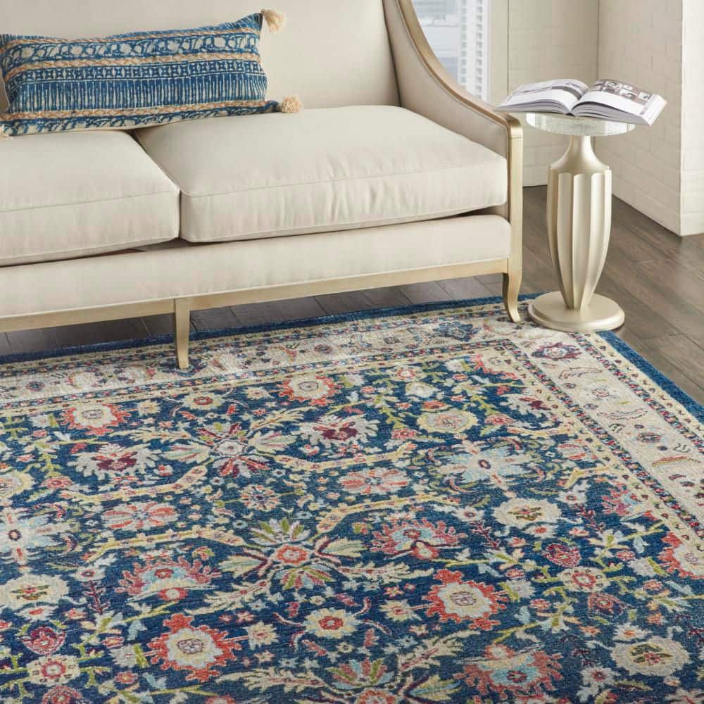 Global Vintage Multicolor Synthetic 8' x 10' Easy-Care Area Rug