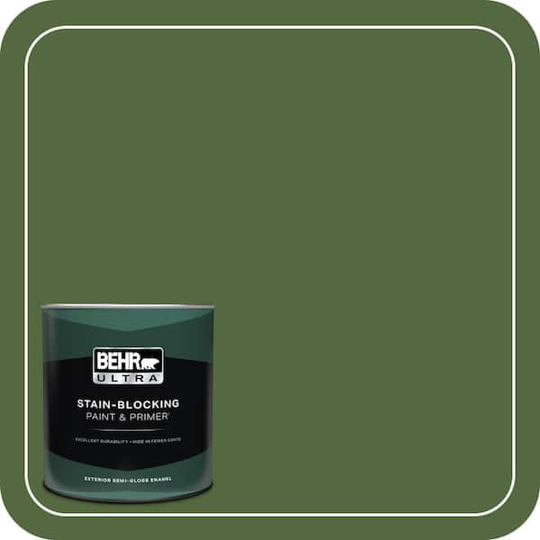BEHR ULTRA 1 qt. #M380-7 Alfalfa Extract Semi-Gloss Enamel Exterior Paint & Primer