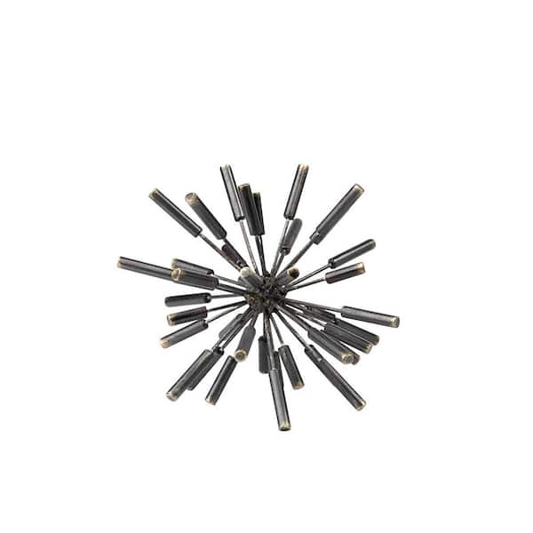 HomeRoots 9 in. Black Petite Black Metal Spiked Sculpture