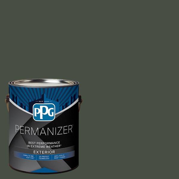 PERMANIZER 1 gal. PPG10337 Charcoal Smoke Flat Exterior Paint PPG1033