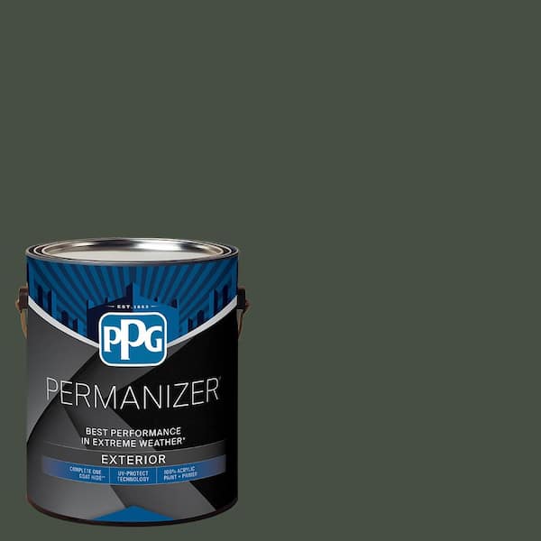 PERMANIZER 1 gal. PPG1033-7 Charcoal Smoke Semi-Gloss Exterior Paint