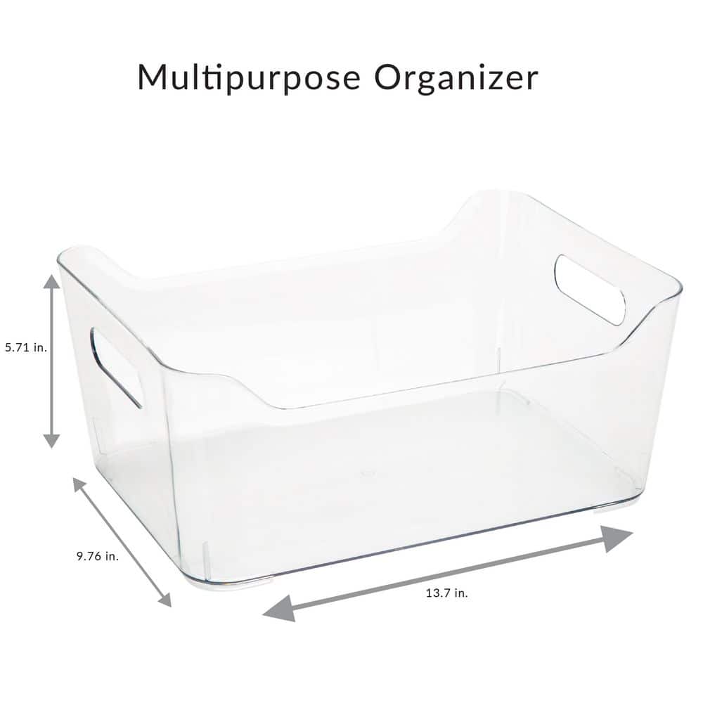 Large Clear Plastic Lidded Storage Tote Bin