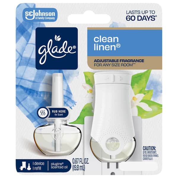0.67 fl. oz. Clean Linen Scented Oil Plug In Air Freshener Starter Kit