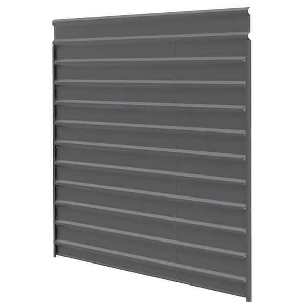 Arrow 15 ft. W x 9 ft. H Charcoal Galvanized Steel 1-Sided Carport Enclosure