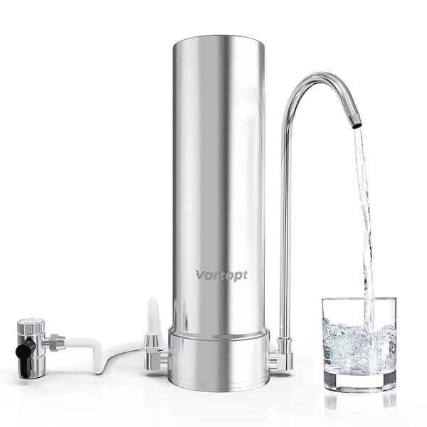 5-Stage Countertop Water Filter System - Stainless Steel Faucet Water Filter - Water Purifier for 8000 Gallons