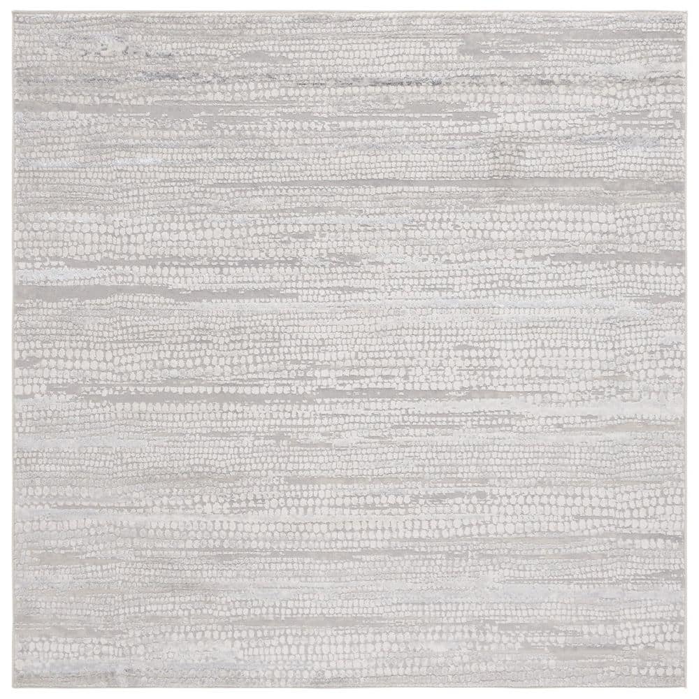 Hanna Gray Ivory/Dark Gray 7 ft. x 7 ft. Abstract Distressed Square Area Rug price history on PriceWatchPro