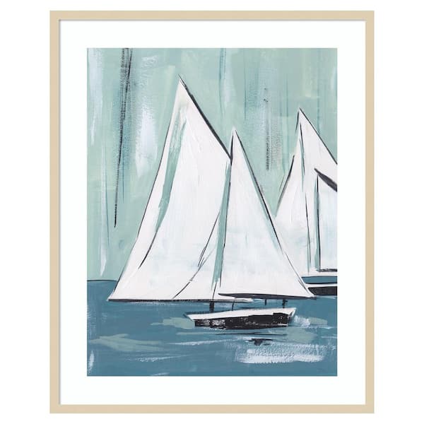 Amanti Art Sailing Winds I by Melissa Wang 33 in. W x 41 in. H. Wood Framed Wall Art Print Framed in Brown