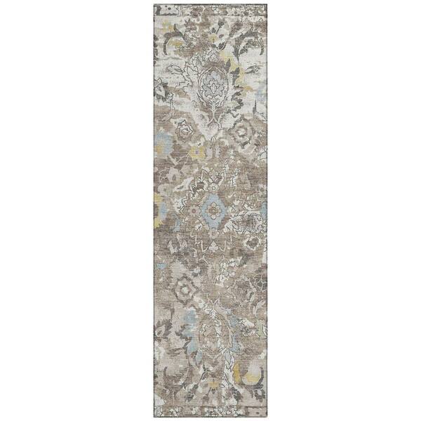 Chantille Machine Washable Indoor/Outdoor Abstract ACN2791 Ivory 2 ft. x 7 ft. Runner Rug